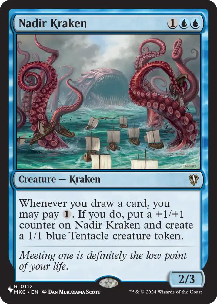 Nadir Kraken 112 card from The List Reprints