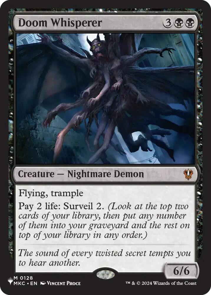 Doom Whisperer 128 card from The List Reprints