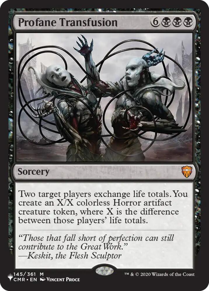 Profane Transfusion 145 card from The List Reprints
