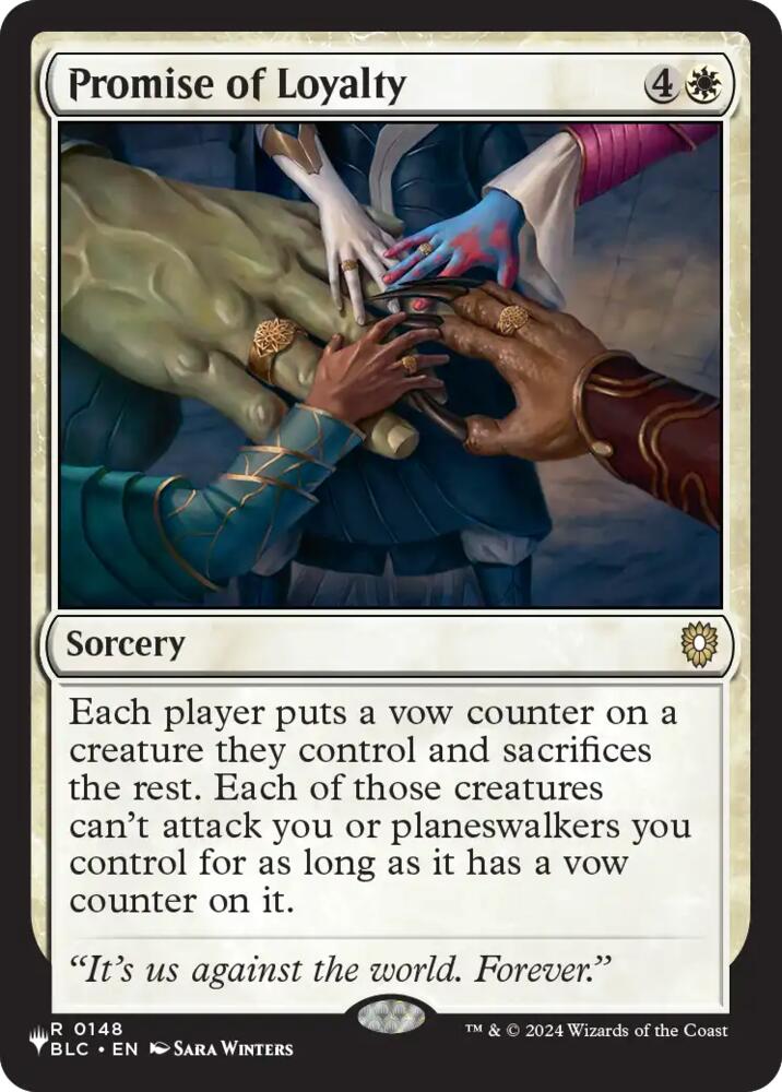 Promise of Loyalty 148 card from The List Reprints
