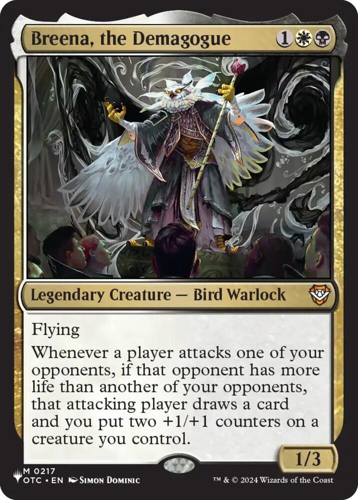 Breena, the Demagogue 217 card from The List Reprints
