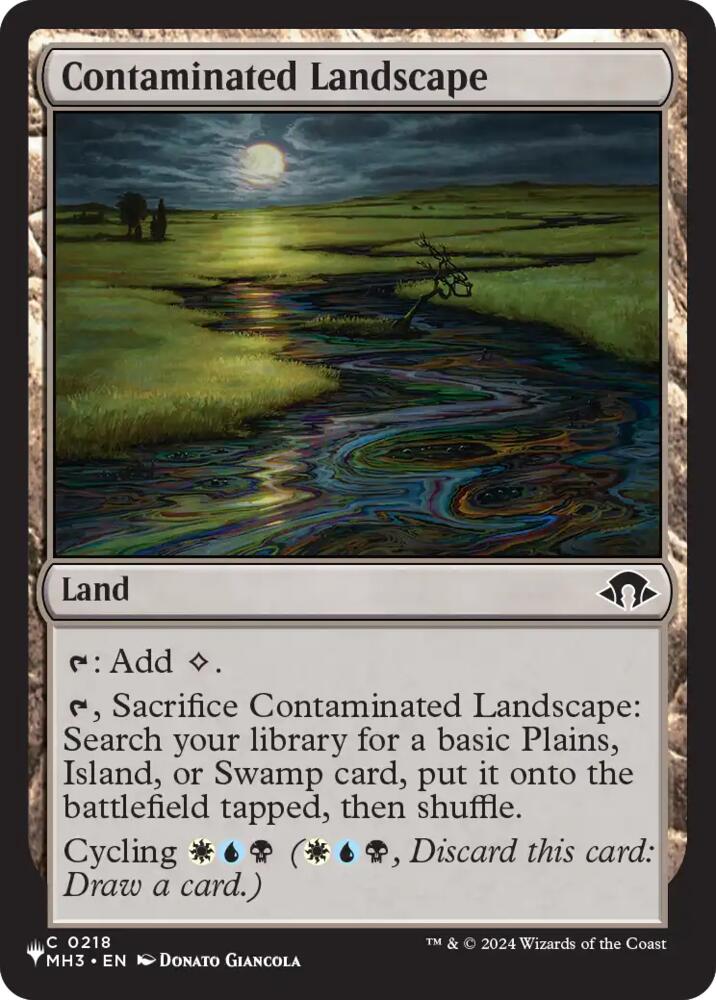 Contaminated Landscape 218 card from The List Reprints