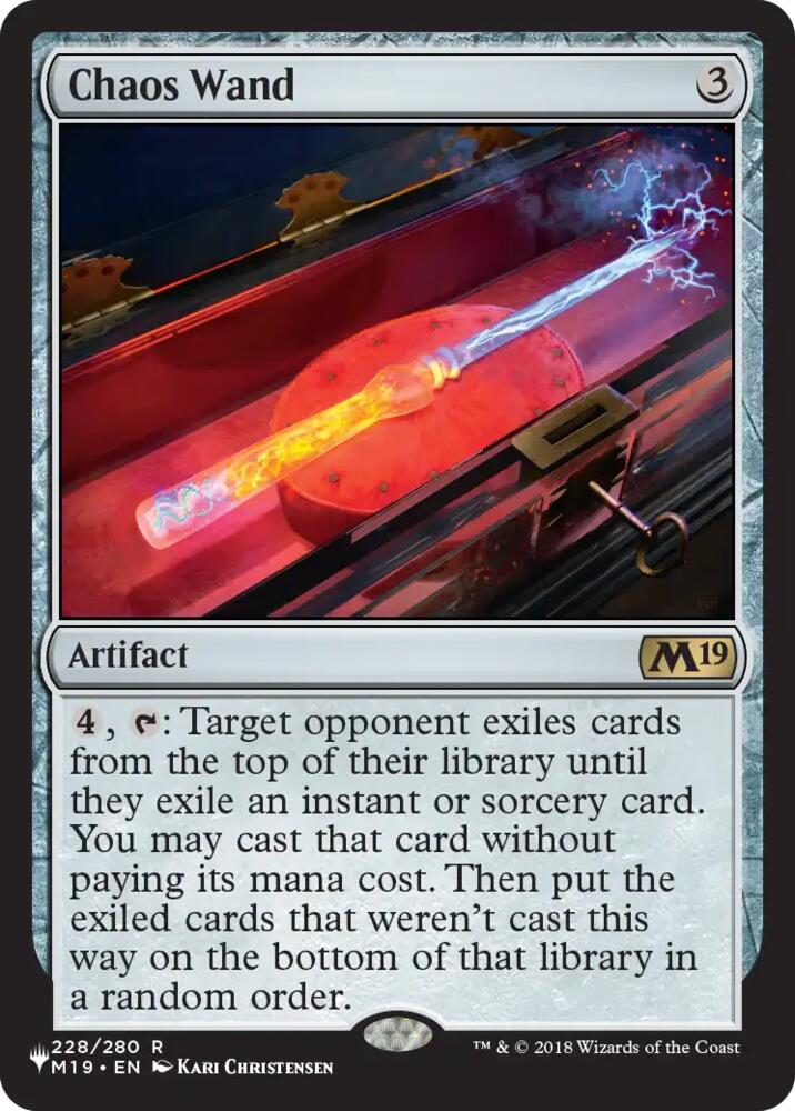 Chaos Wand 228 card from The List Reprints