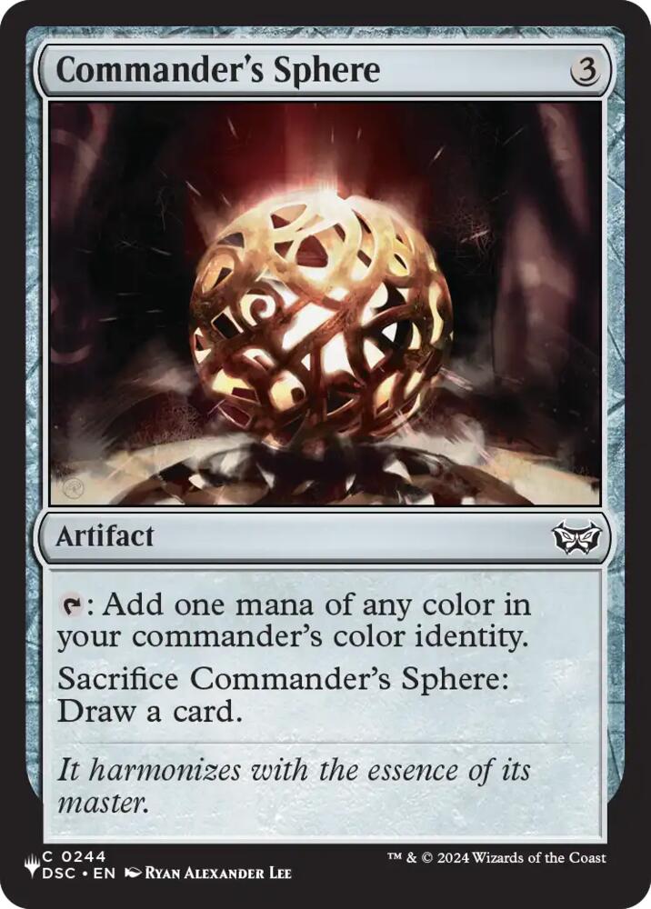 Commander's Sphere (DSC) 244 card from The List Reprints