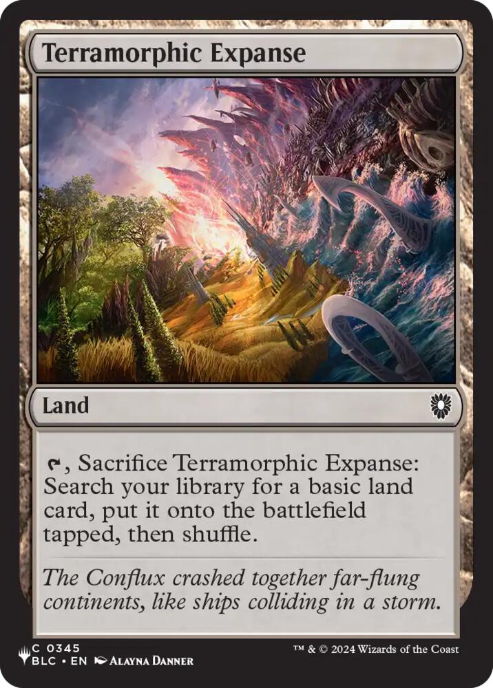 Terramorphic Expanse (BLC) 345 card from The List Reprints