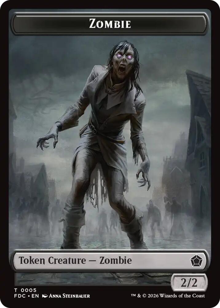 Zombie // Zombie Knight Double-Sided Token 5 // 6 card from Commander: Foundations