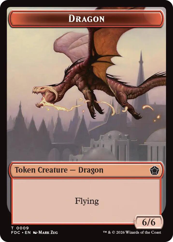 Dragon (0009) // Treasure Double-Sided Token 9 // 16 card from Commander: Foundations