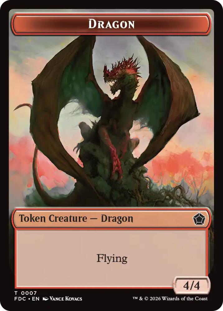 Dragon (0007) // Treasure Double-Sided Token 7 // 16 card from Commander: Foundations