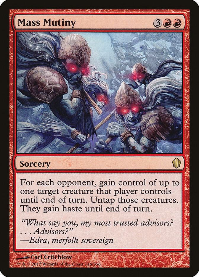 Mass Mutiny 116 card from Commander 2013
