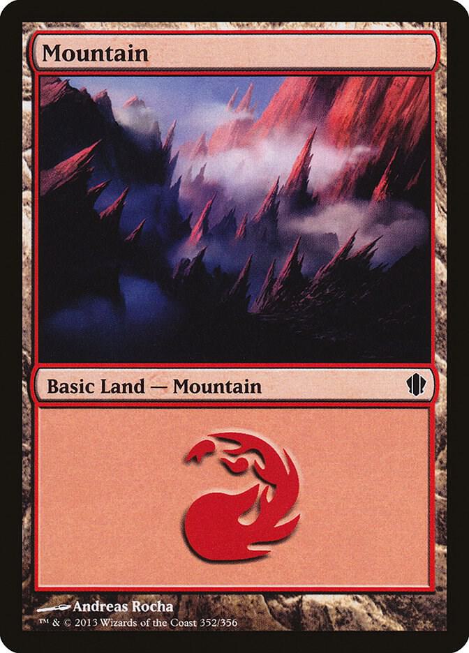 Mountain 352 card from Commander 2013