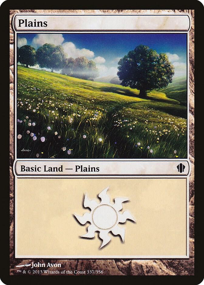 Plains 337 card from Commander 2013