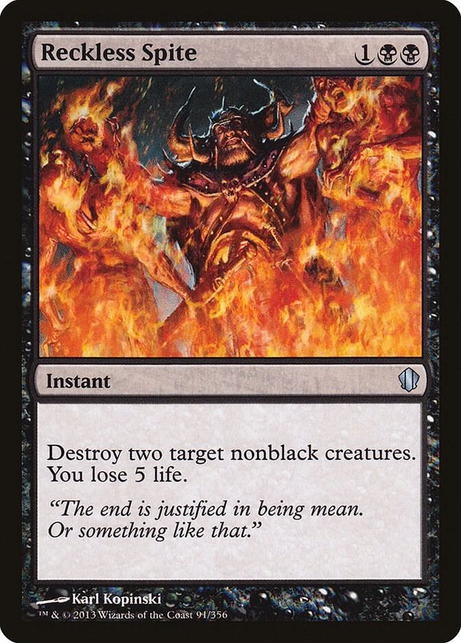 Reckless Spite 91 card from Commander 2013