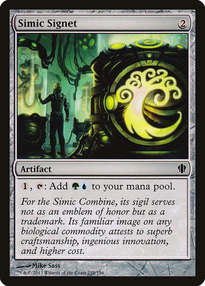 Simic Signet 258 card from Commander 2013