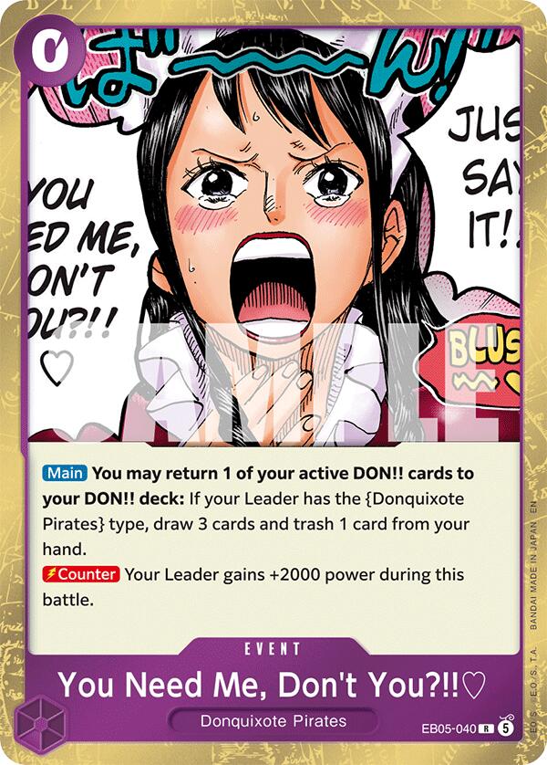 You Need Me, Don't You?!! EB05-040 card from Extra Booster: One Piece Heroines Edition Vol. 2