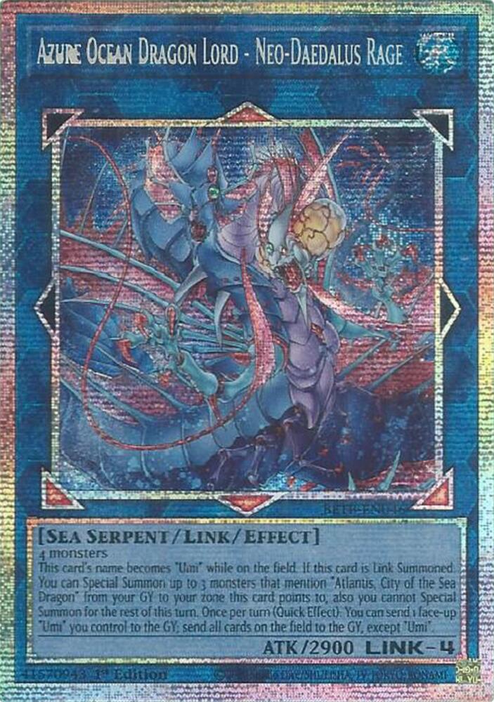 Azure Ocean Dragon Lord - Neo-Daedalus Rage (Starlight Rare) BETB-EN046 card from Beyond the Brave