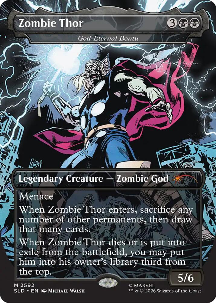Zombie Thor - God-Eternal Bontu 2592 card from Secret Lair Drop Series