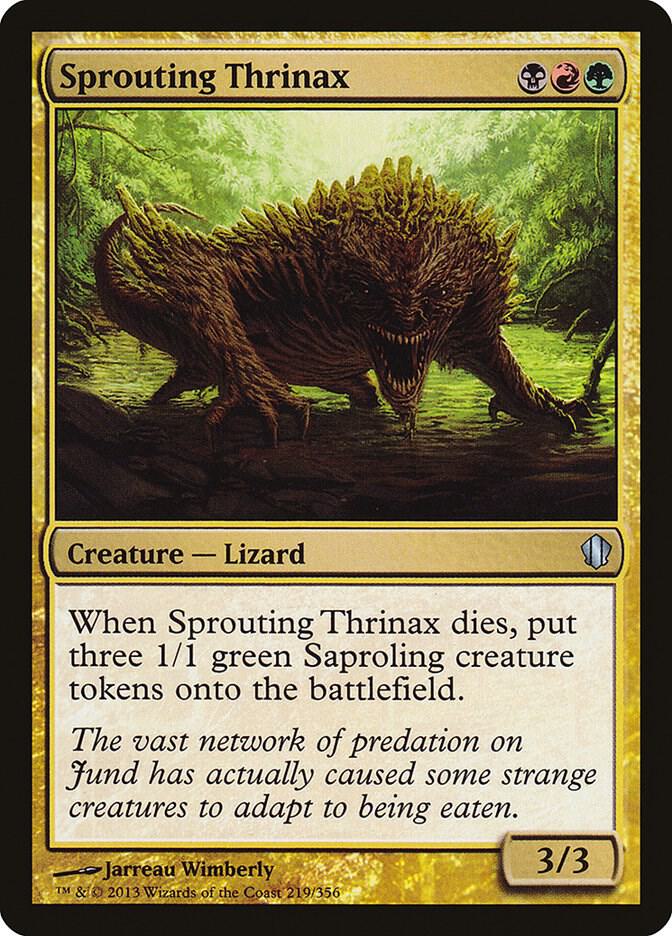 Sprouting Thrinax 219 card from Commander 2013