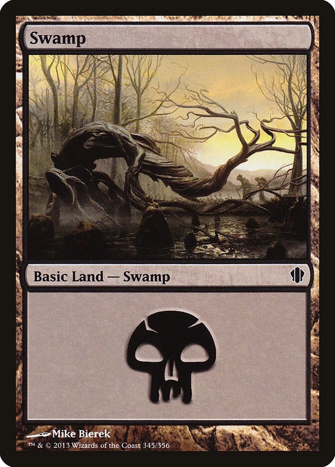 Swamp 345 card from Commander 2013