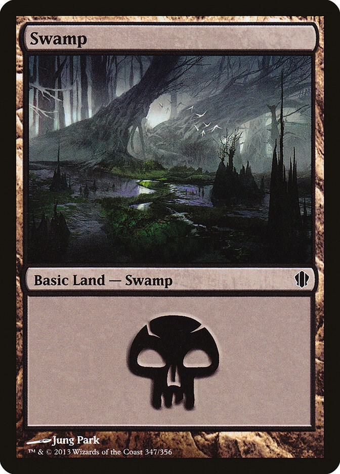 Swamp 347 card from Commander 2013