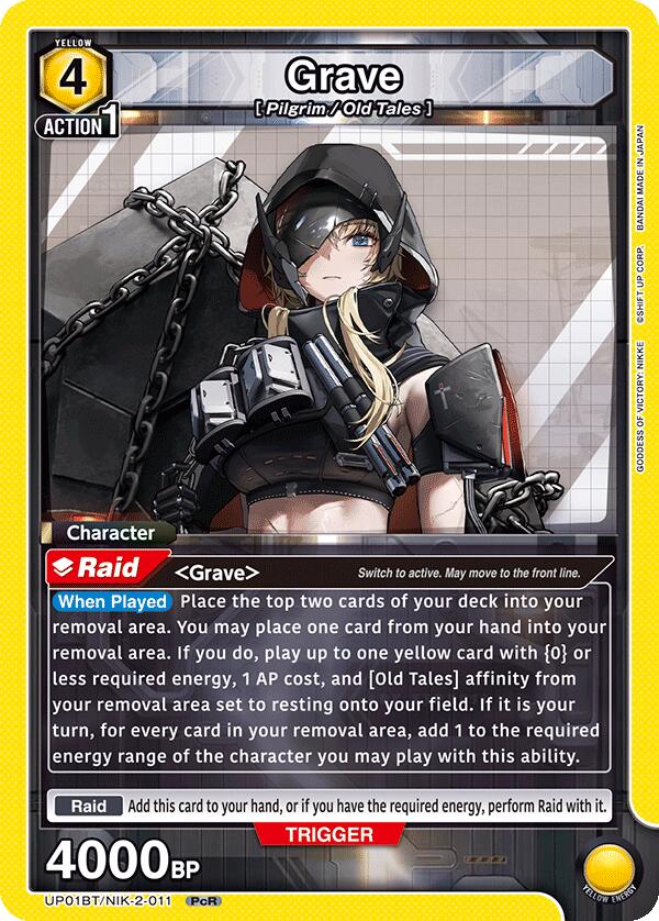 Grave UP01BT/NIK-2-011 card from UP01BT: GODDESS OF VICTORY: NIKKE Precious Booster