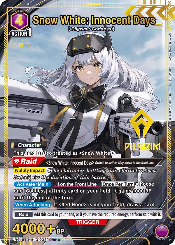 Snow White: Innocent Days (PcR*) UP01BT/NIK-2-028 card from UP01BT: GODDESS OF VICTORY: NIKKE Precious Booster