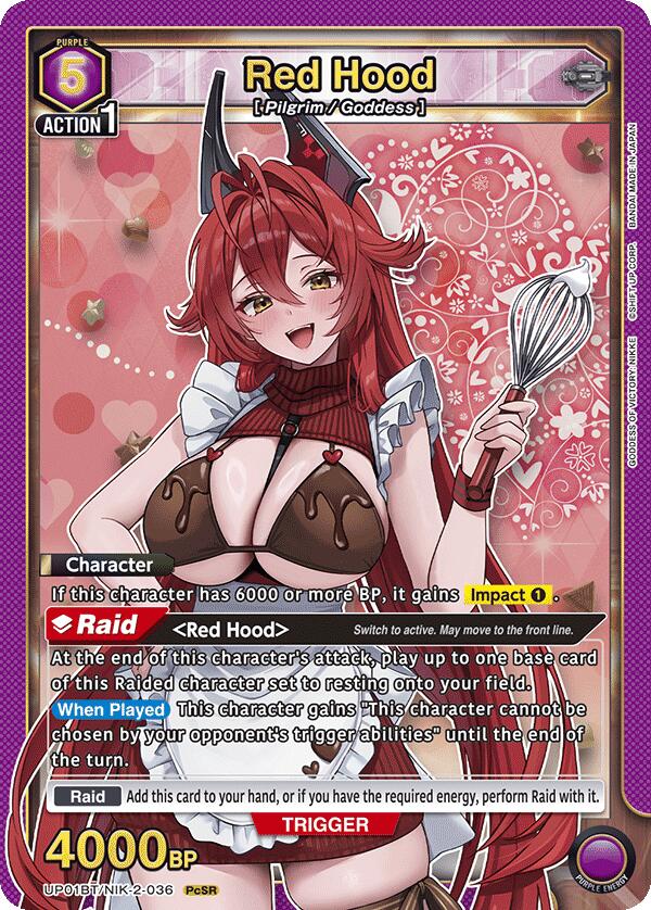 Red Hood UP01BT/NIK-2-036 card from UP01BT: GODDESS OF VICTORY: NIKKE Precious Booster