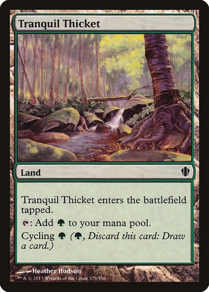 Tranquil Thicket 329 card from Commander 2013
