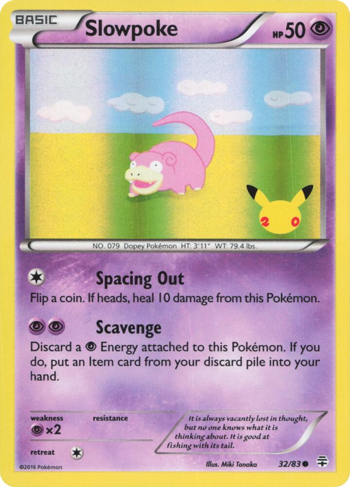 Slowpoke (20th Anniversary) 32/83 card from Miscellaneous Cards & Products