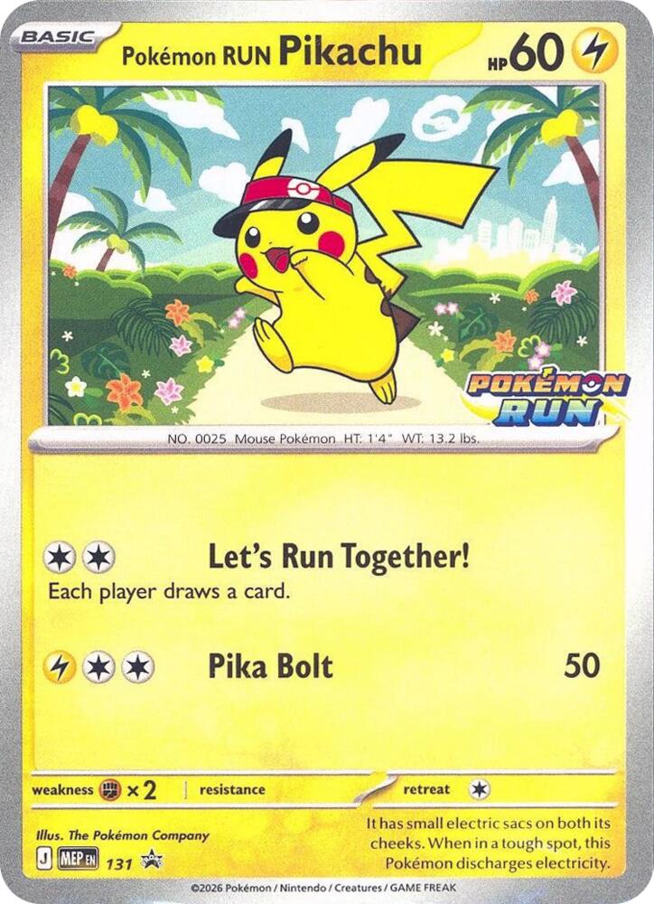 Pokemon Run Pikachu 131 card from Southeast Asia Exclusives