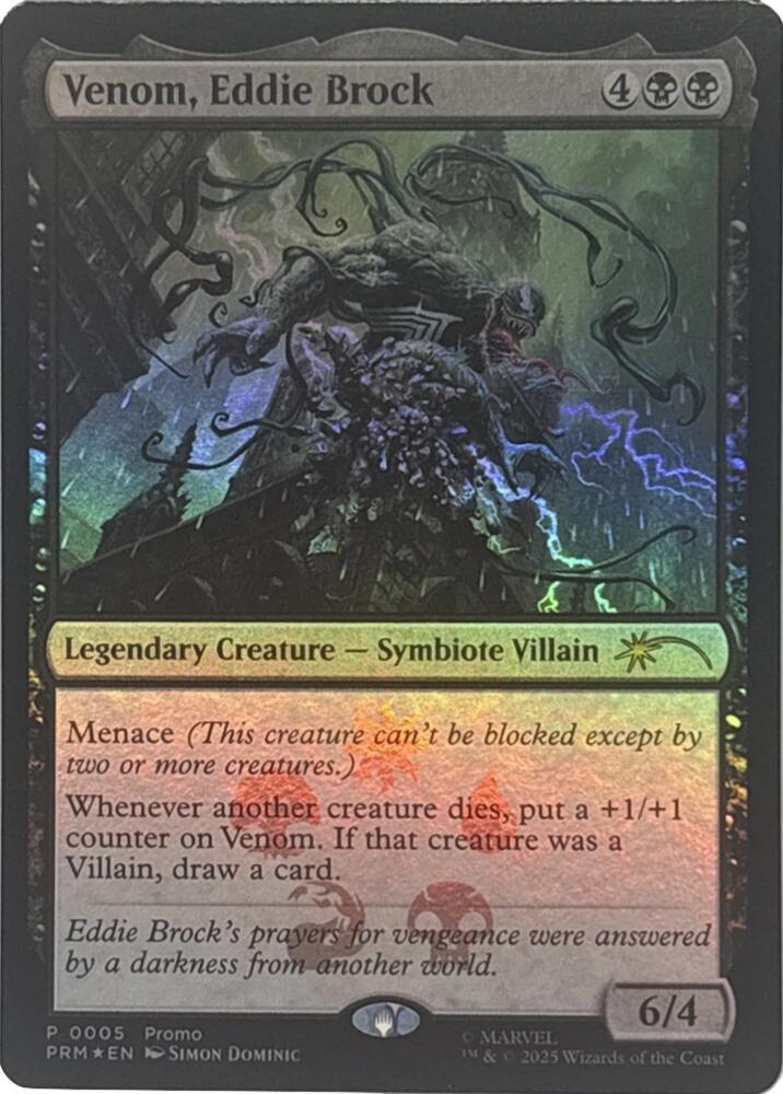 Venom, Eddie Brock 5 card from Unique and Miscellaneous Promos
