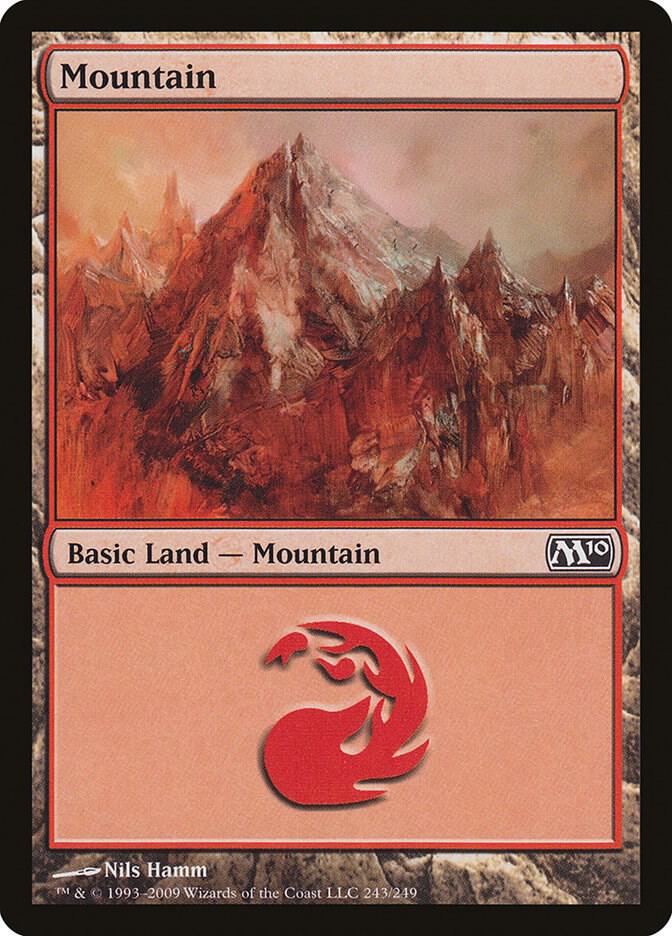 Mountain 243 card from Magic 2010 (M10)