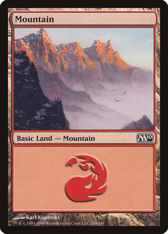 Mountain 244 card from Magic 2010 (M10)