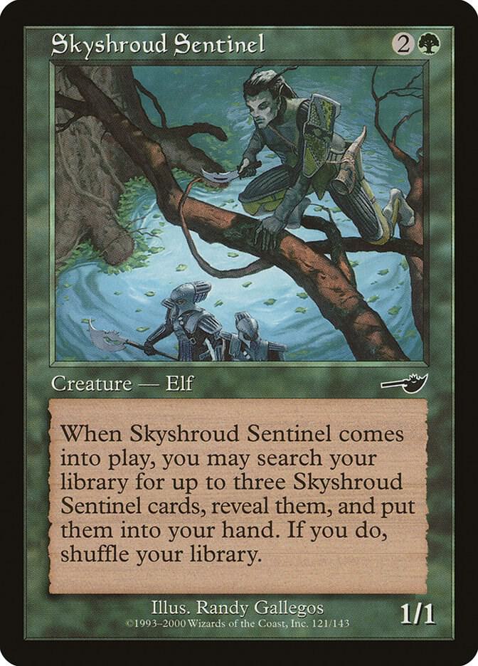 Skyshroud Sentinel 121 card from Nemesis