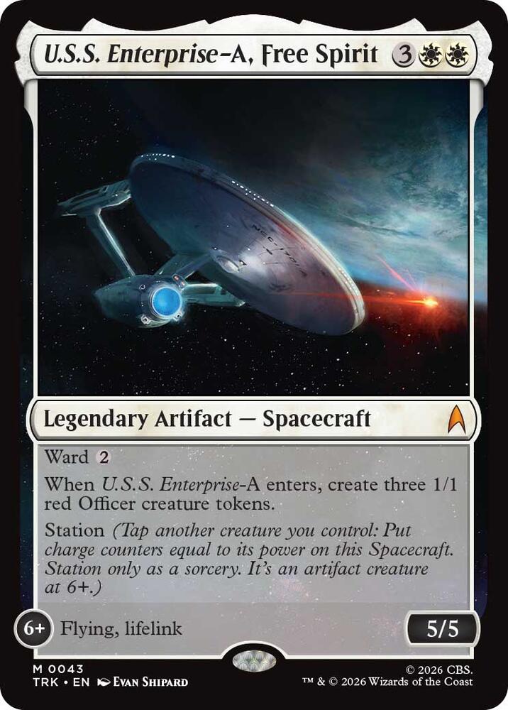 U.S.S. Enterprise-A, Free Spirit 43 card from Star Trek