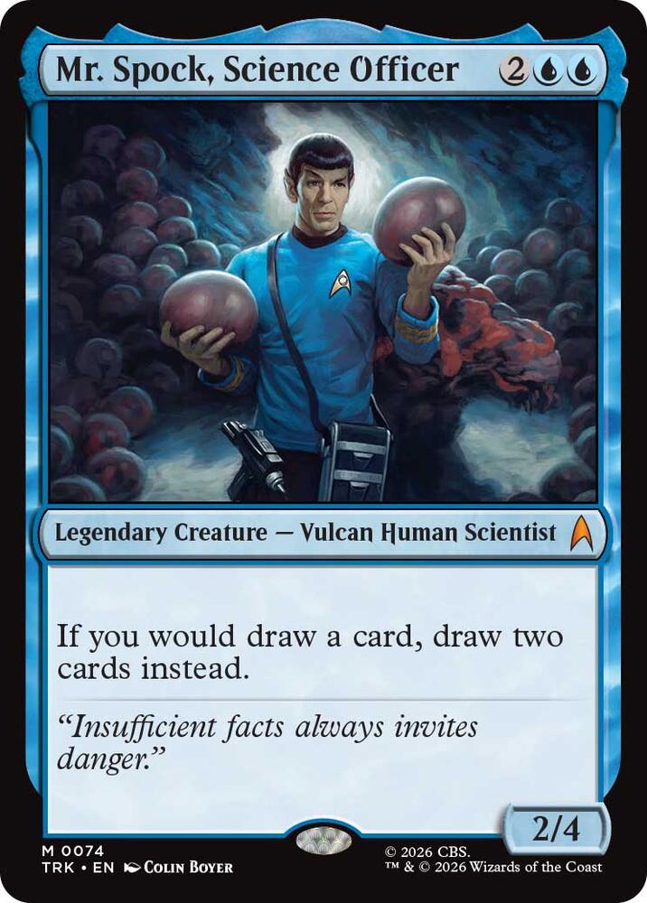 Mr. Spock, Science Officer 74 card from Star Trek