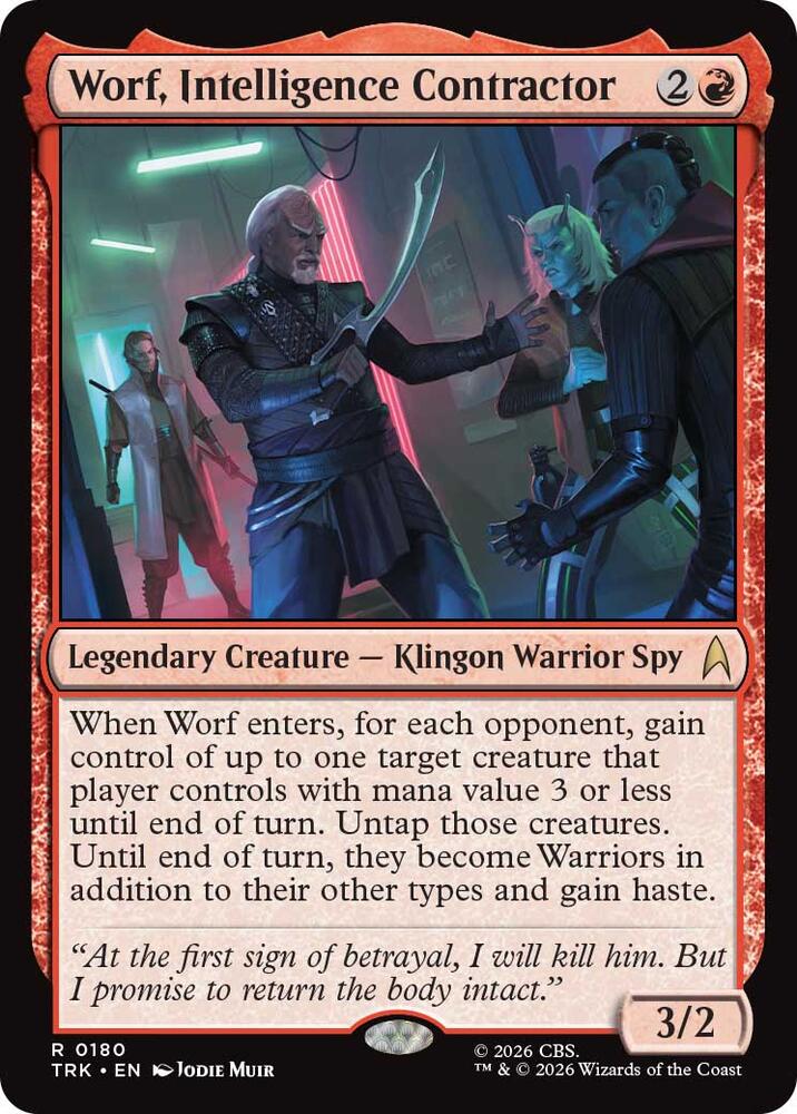 Worf, Intelligence Contractor 180 card from Star Trek
