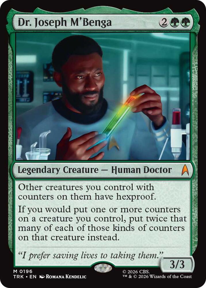 Dr. Joseph M'Benga 196 card from Star Trek