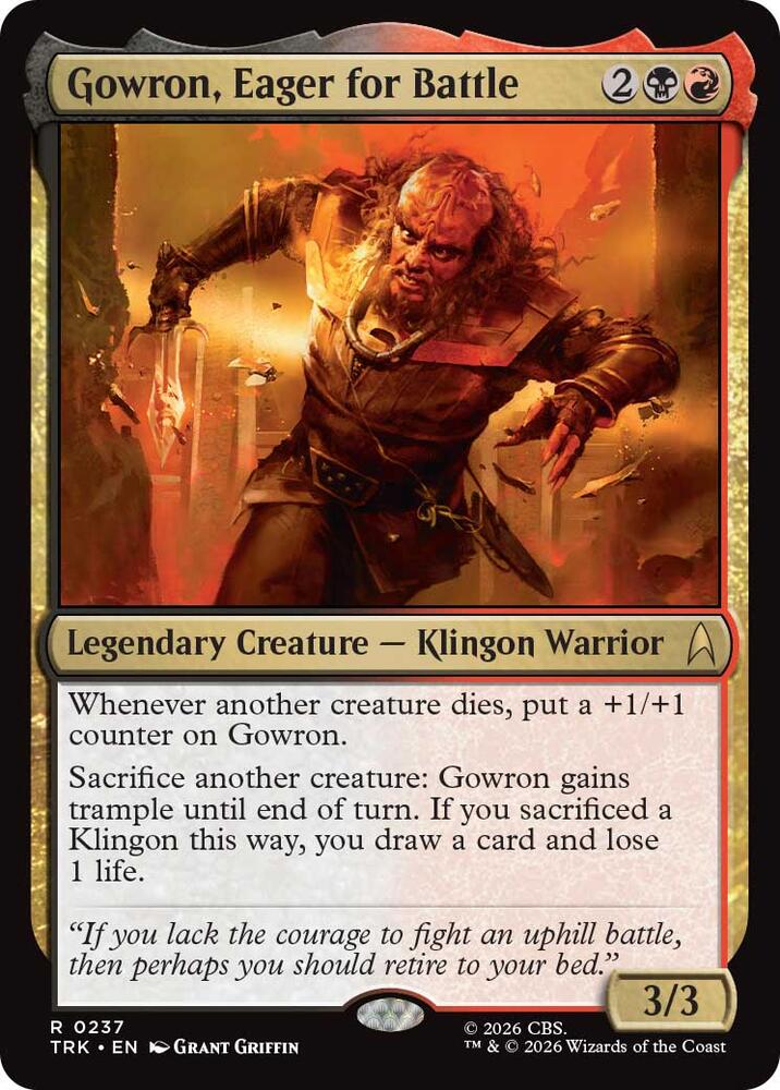 Gowron, Eager for Battle 237 card from Star Trek