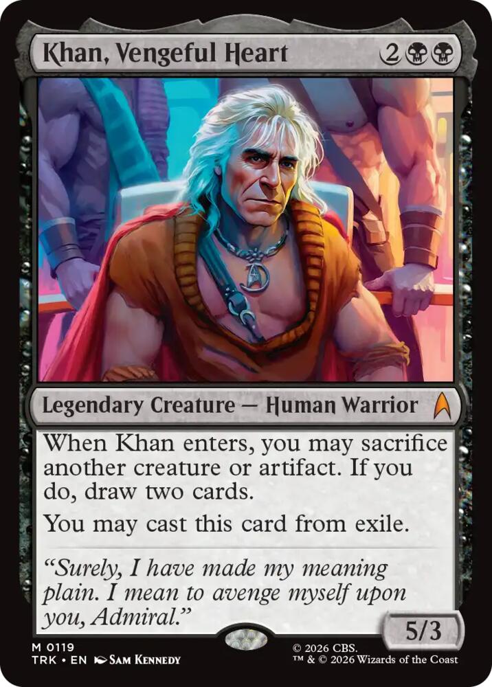 Khan, Vengeful Heart 119 card from Star Trek