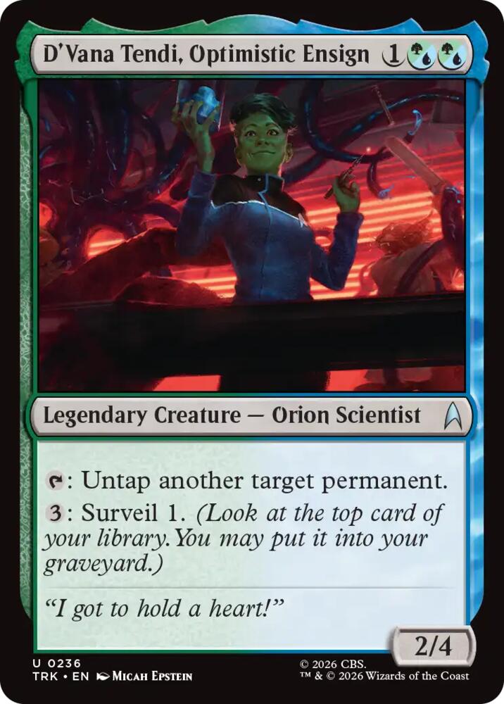 D'Vana Tendi, Optimistic Ensign 236 card from Star Trek