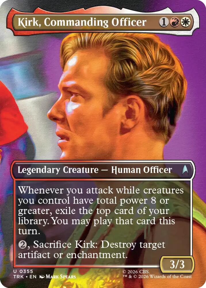 Kirk, Commanding Officer (Borderless) 355 card from Star Trek