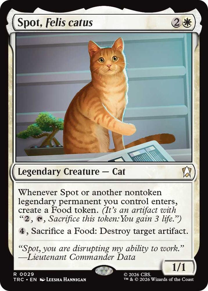 Spot, Felis catus 29 card from Commander: Star Trek