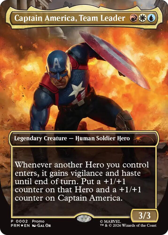 Captain America, Team Leader (Borderless) 2 card from Unique and Miscellaneous Promos