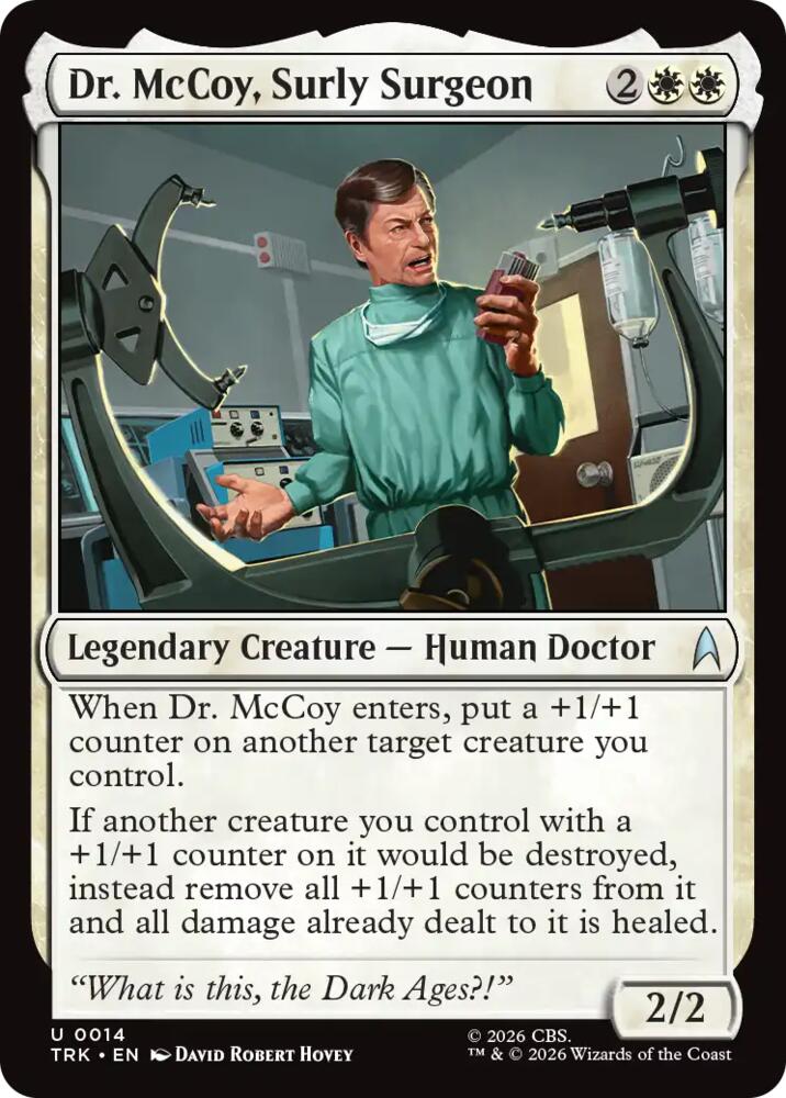 Dr. McCoy, Surly Surgeon 14 card from Star Trek