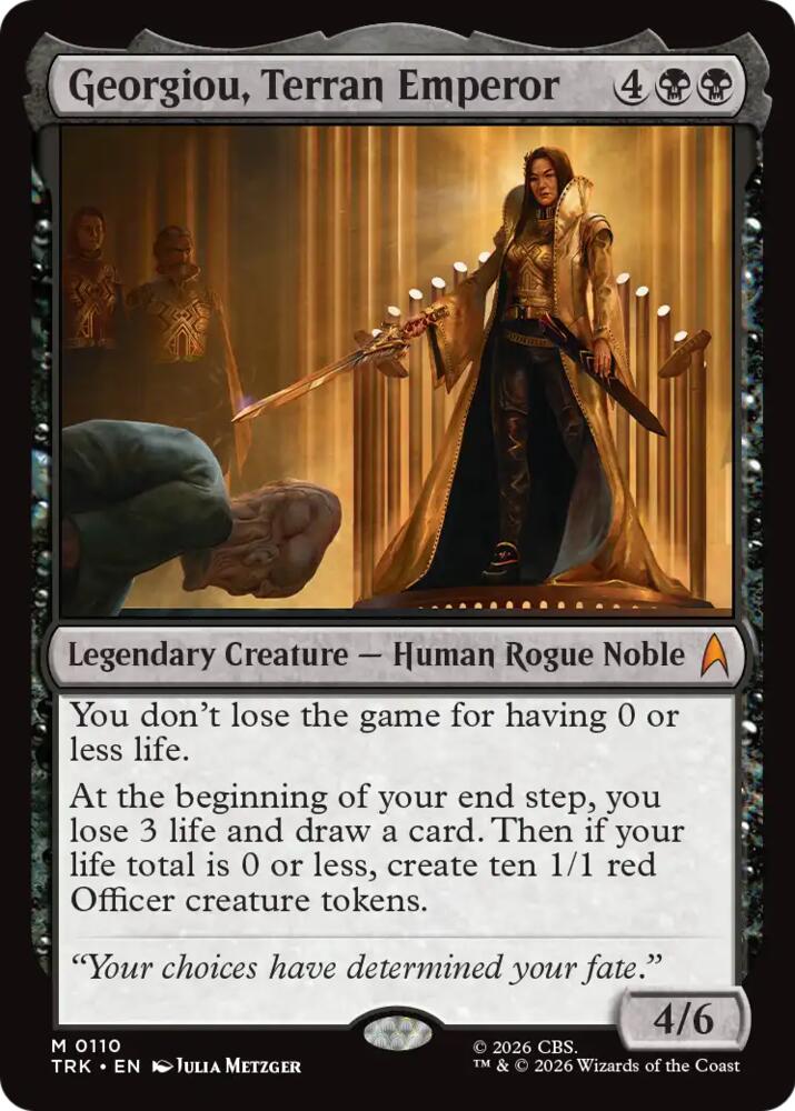 Georgiou, Terran Emperor 110 card from Star Trek