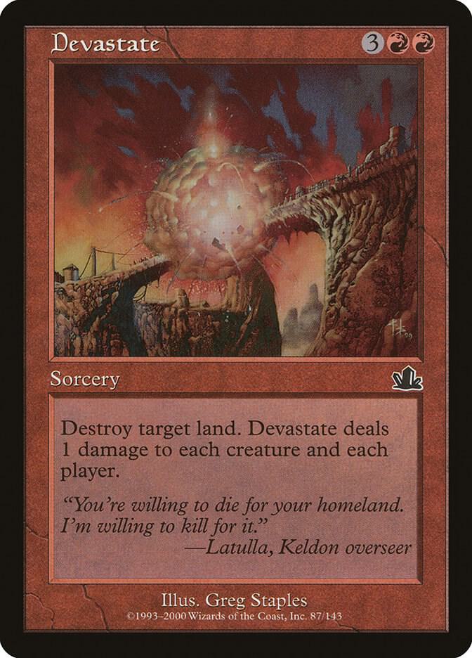 Devastate 87 card from Prophecy