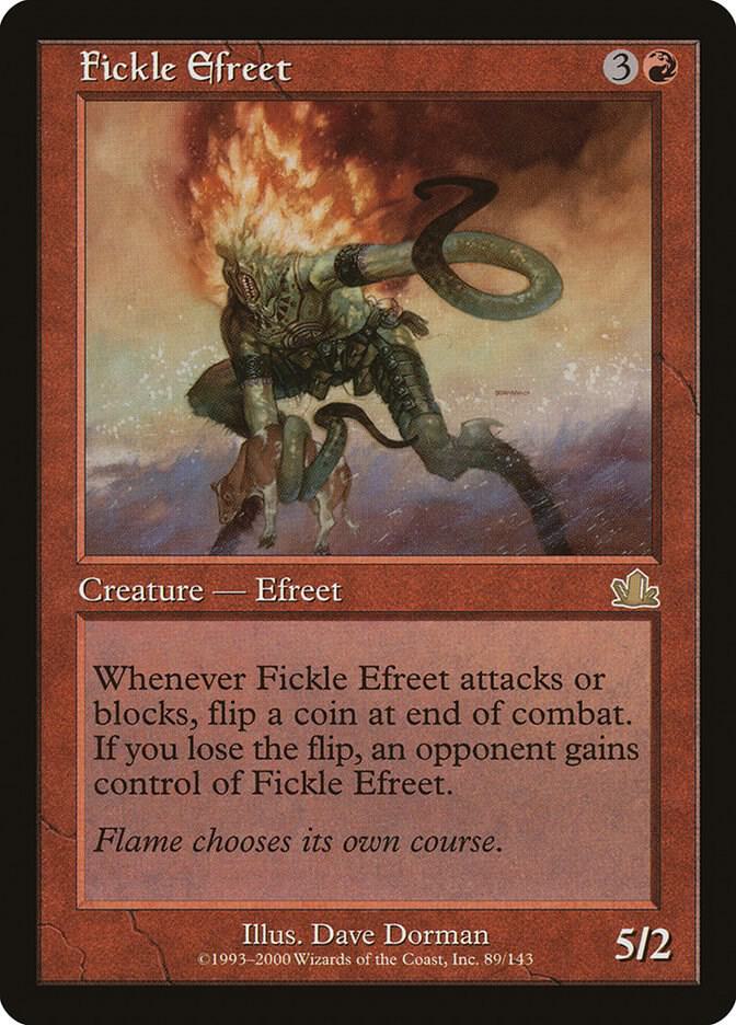 Fickle Efreet 89 card from Prophecy