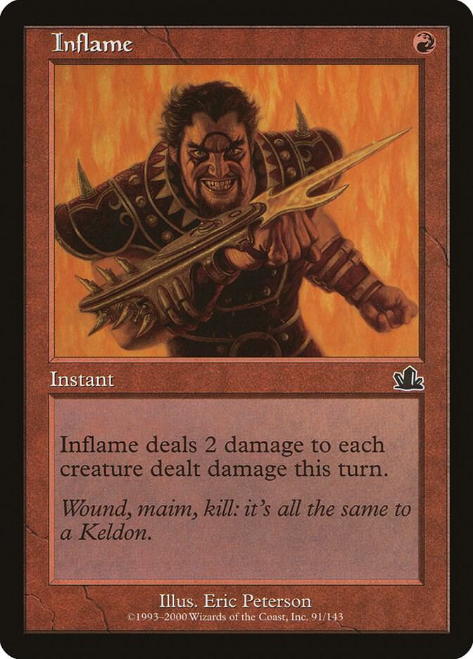 Inflame 91 card from Prophecy