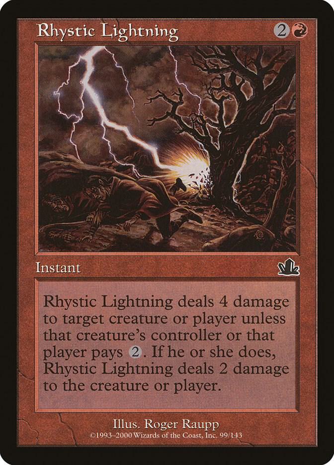 Rhystic Lightning 99 card from Prophecy