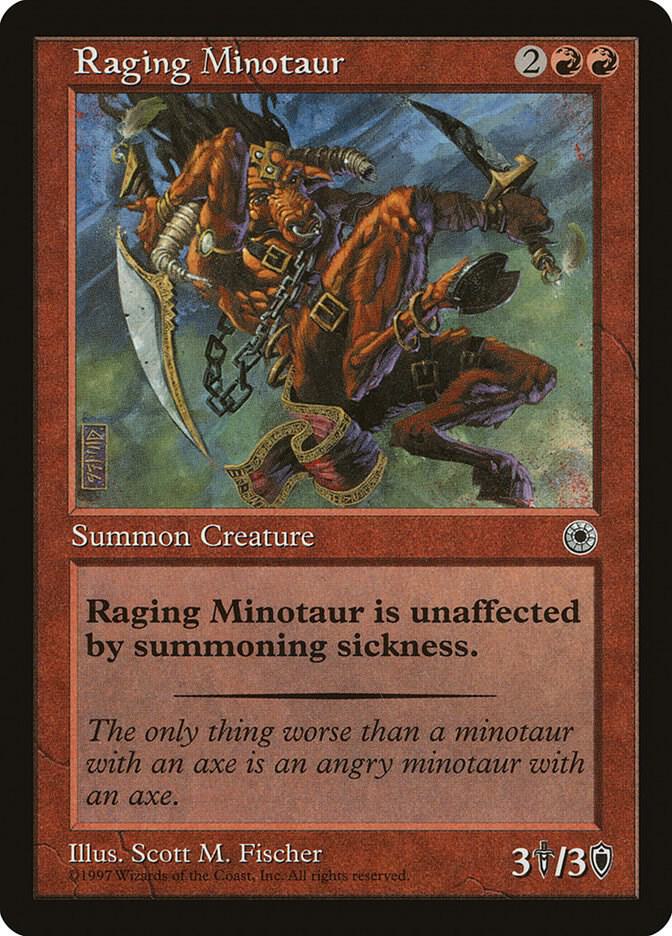 Raging Minotaur card from Portal